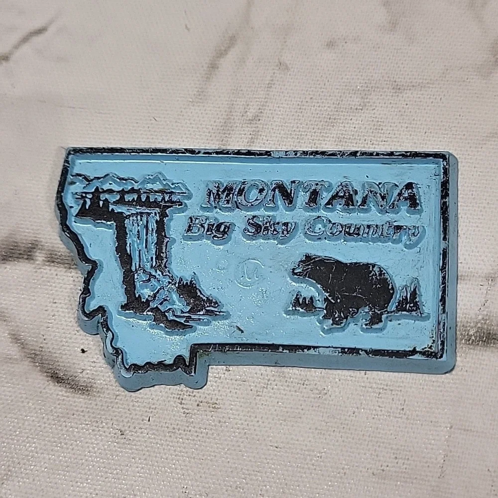 Vintage Fridge‎ Magnets US States Travel Souvenir Lot Of 5 Rubber Hawaii Montana